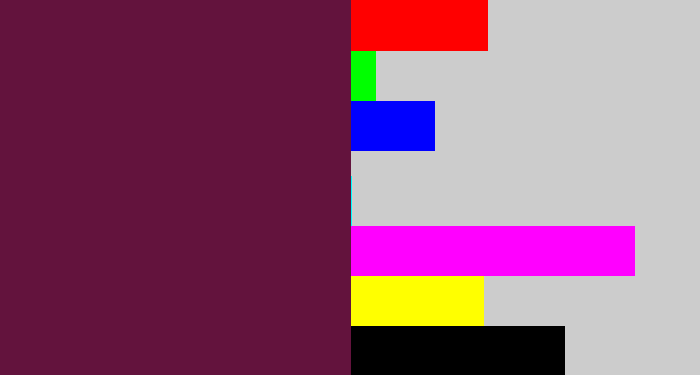 Hex color #63133d - plum