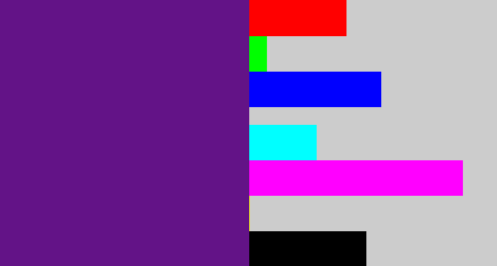 Hex color #631387 - darkish purple