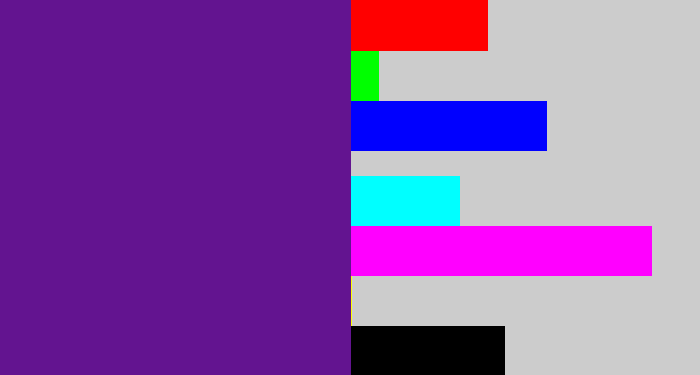Hex color #631490 - purple