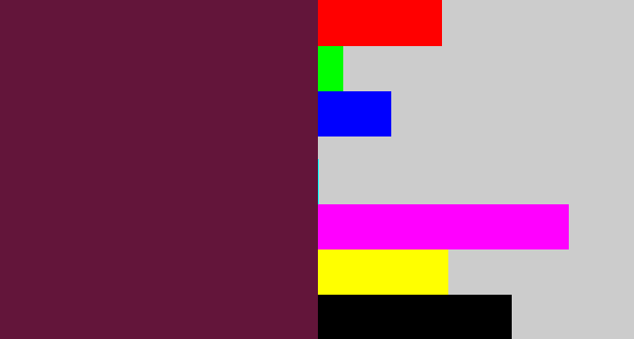 Hex color #63153a - plum