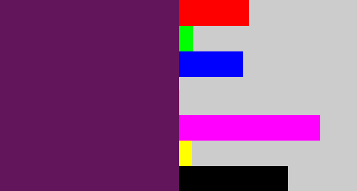 Hex color #63155c - grape purple