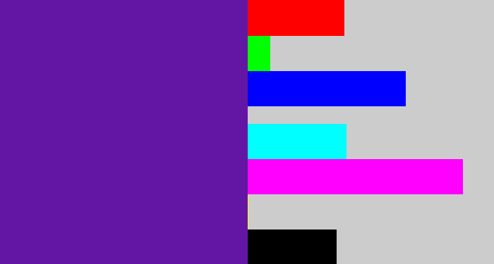 Hex color #6316a4 - purple
