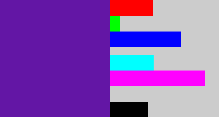 Hex color #6316a5 - purple