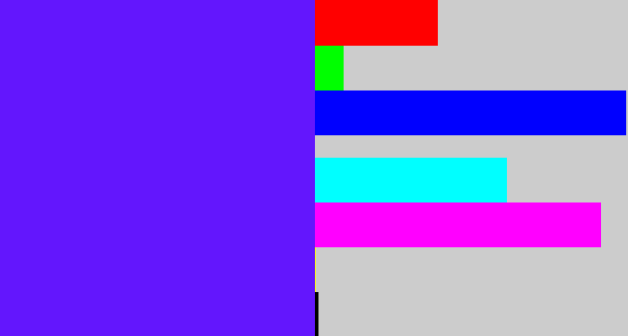 Hex color #6316fd - purplish blue