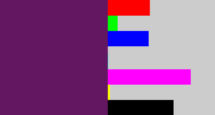 Hex color #631761 - grape purple