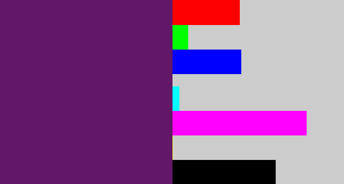 Hex color #631767 - darkish purple