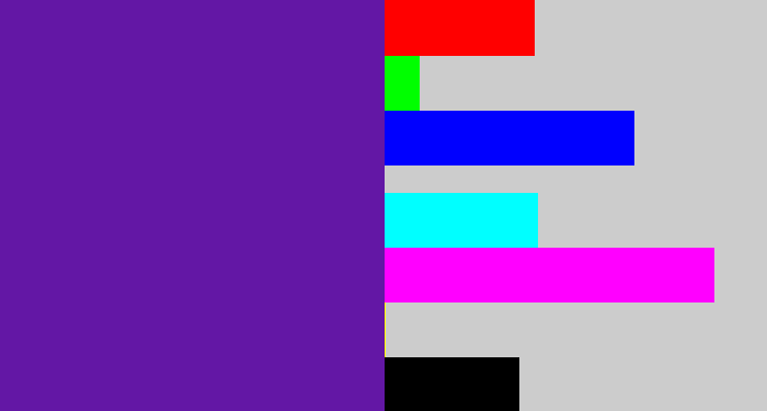 Hex color #6317a5 - purple