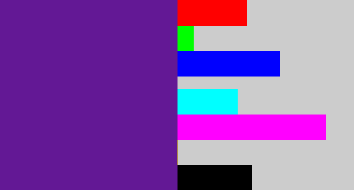 Hex color #631895 - purple