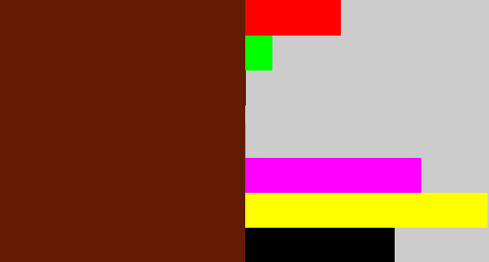 Hex color #631c01 - reddy brown