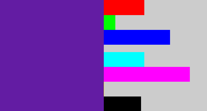 Hex color #631ca3 - purple