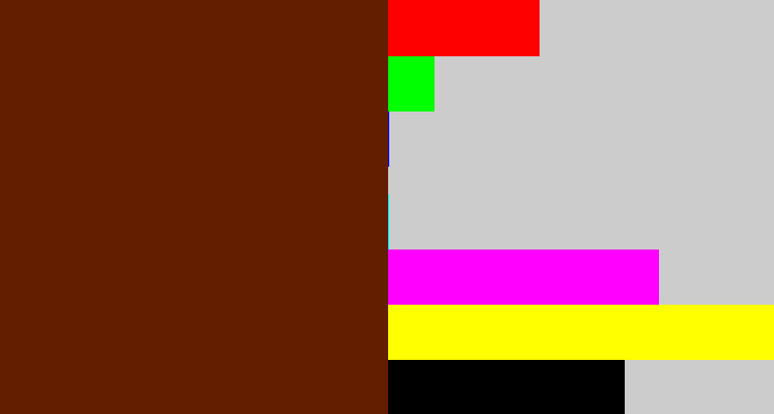 Hex color #631e00 - reddy brown