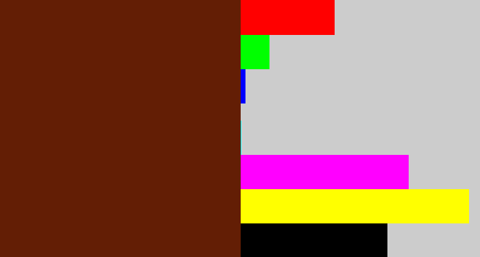 Hex color #631e05 - reddy brown