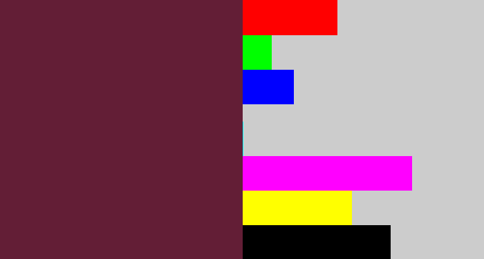Hex color #631e36 - plum