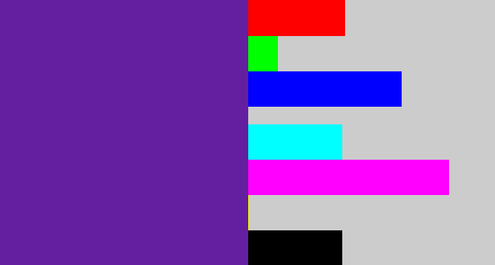 Hex color #631f9f - purple
