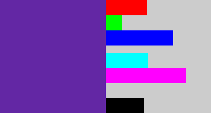 Hex color #6327a4 - purple