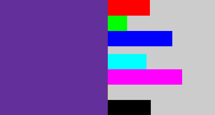 Hex color #632f9a - purple