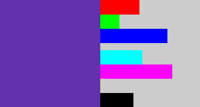 Hex color #6331ac - bluey purple