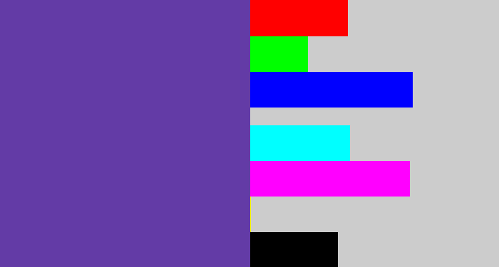 Hex color #633ba6 - bluey purple