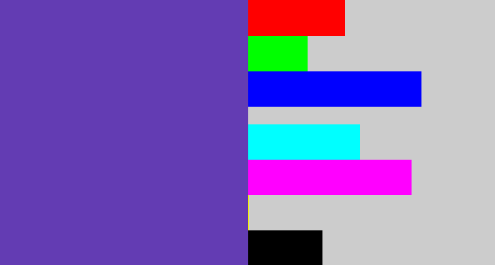 Hex color #633cb3 - bluey purple
