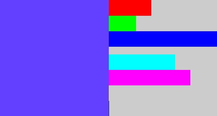 Hex color #6340ff - purpleish blue