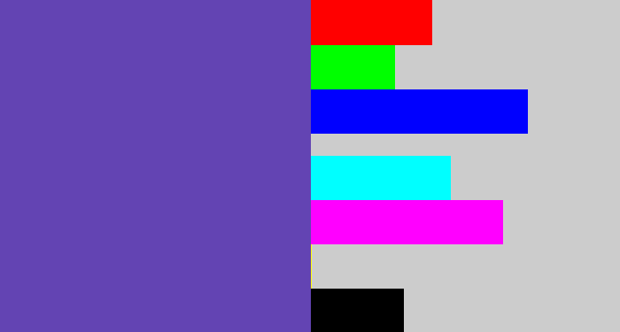 Hex color #6344b3 - bluey purple