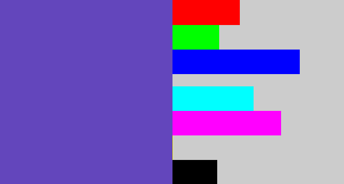 Hex color #6346bc - bluey purple