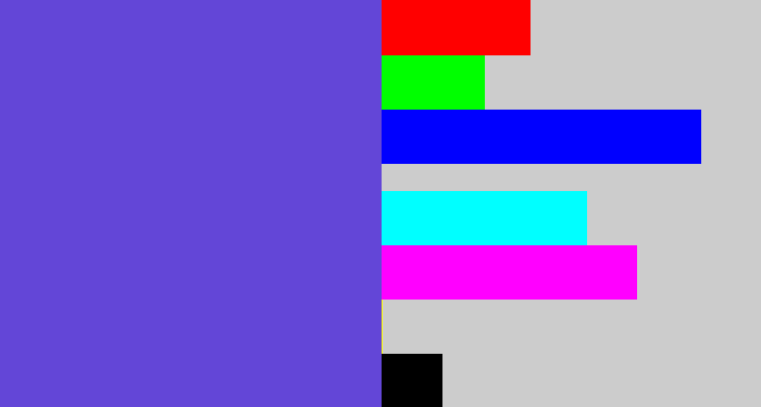 Hex color #6346d7 - bluey purple