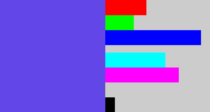 Hex color #6346e8 - purpleish blue