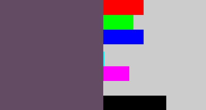 Hex color #634b64 - dirty purple
