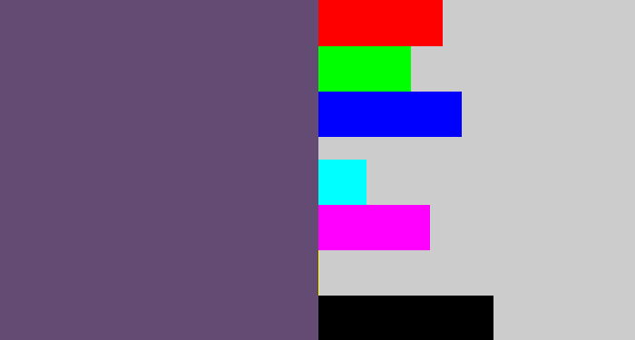 Hex color #634b74 - dirty purple