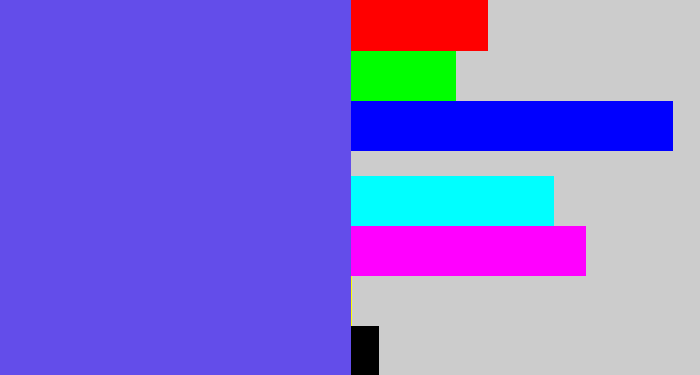 Hex color #634dea - purpleish blue
