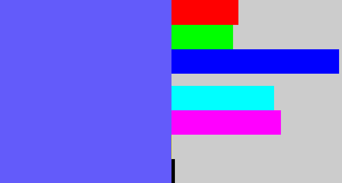 Hex color #635bfa - purpleish blue