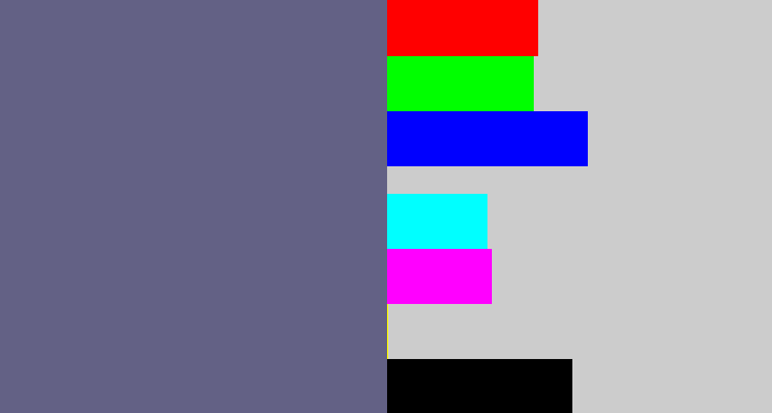 Hex color #636185 - purplish grey