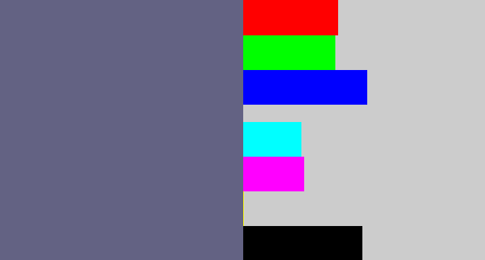 Hex color #636283 - purplish grey
