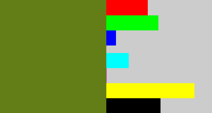 Hex color #637e16 - murky green