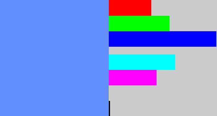 Hex color #638efd - soft blue
