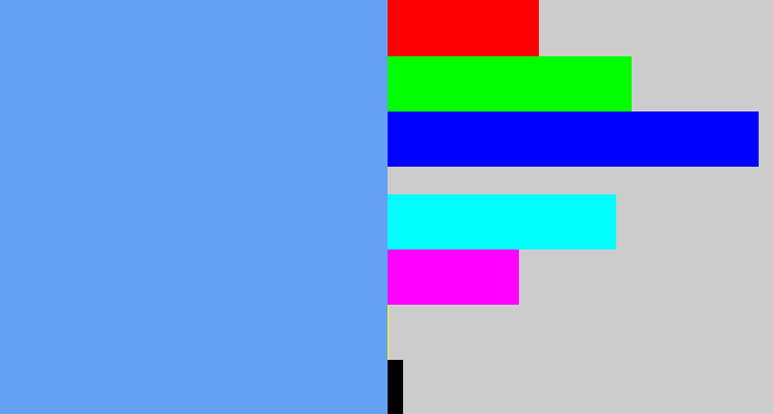 Hex color #63a1f4 - soft blue