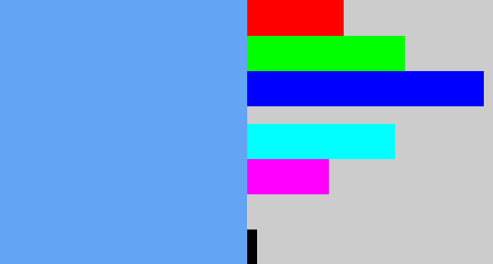 Hex color #63a4f5 - soft blue