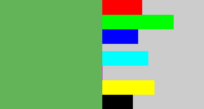 Hex color #63b358 - fern