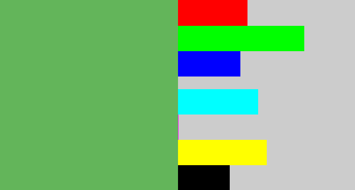Hex color #63b55a - boring green