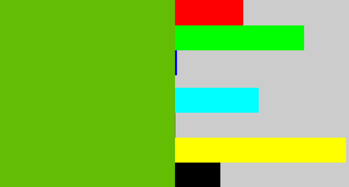 Hex color #63bd03 - frog green