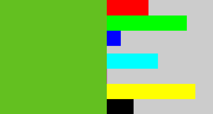 Hex color #63c020 - apple green