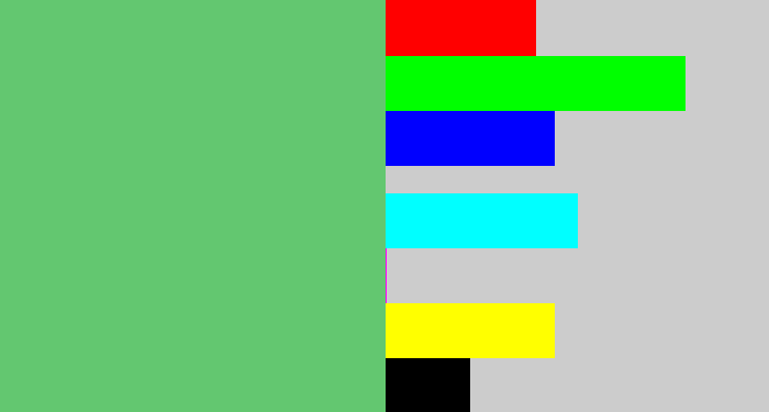 Hex color #63c770 - soft green