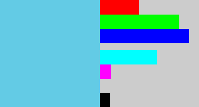 Hex color #63cbe5 - lightblue
