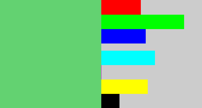 Hex color #63d271 - soft green