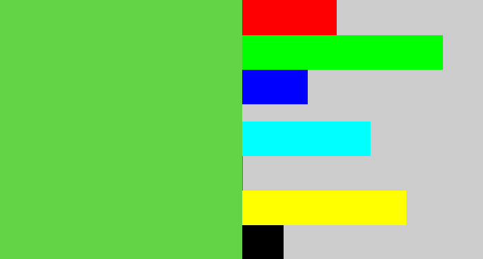 Hex color #63d444 - fresh green