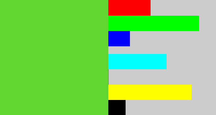 Hex color #63d532 - toxic green