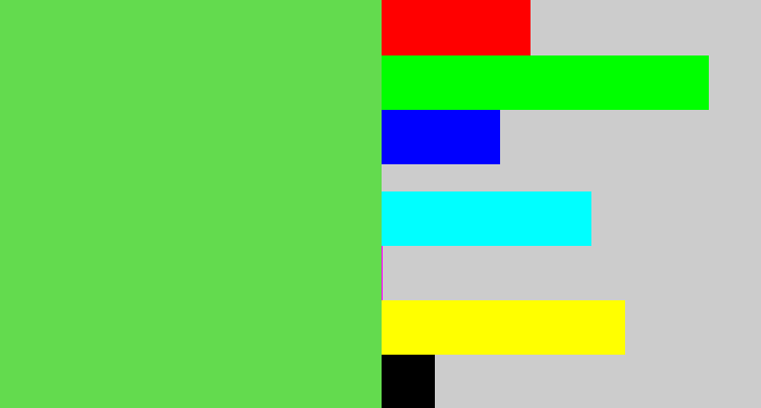 Hex color #63db4e - fresh green