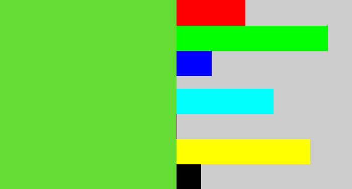 Hex color #63dc34 - toxic green