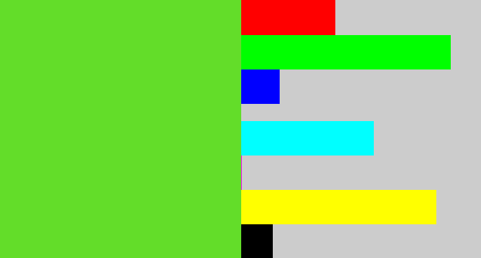 Hex color #63dd29 - toxic green